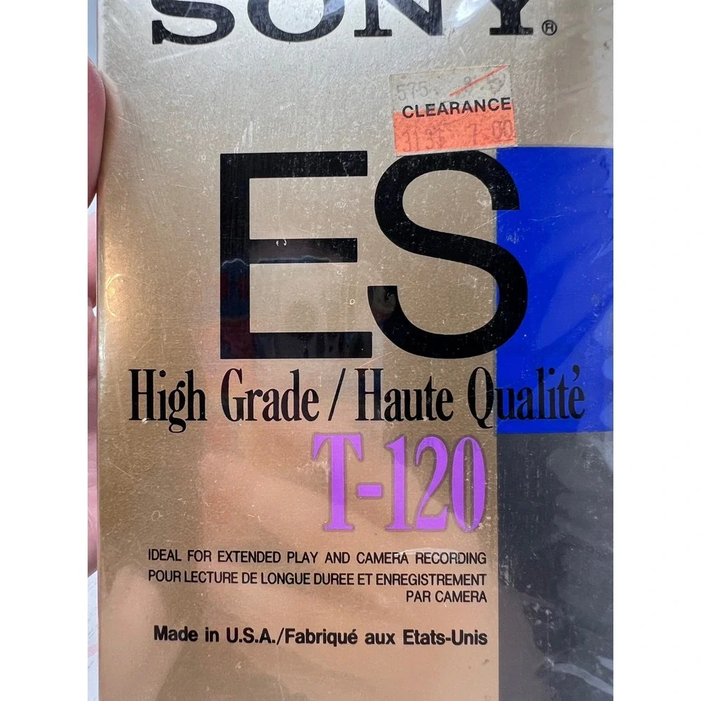 SONY VHS Blank Video‎ Tapes 2-Pack ES High Grade T-120 Cassettes NEW Sealed USA